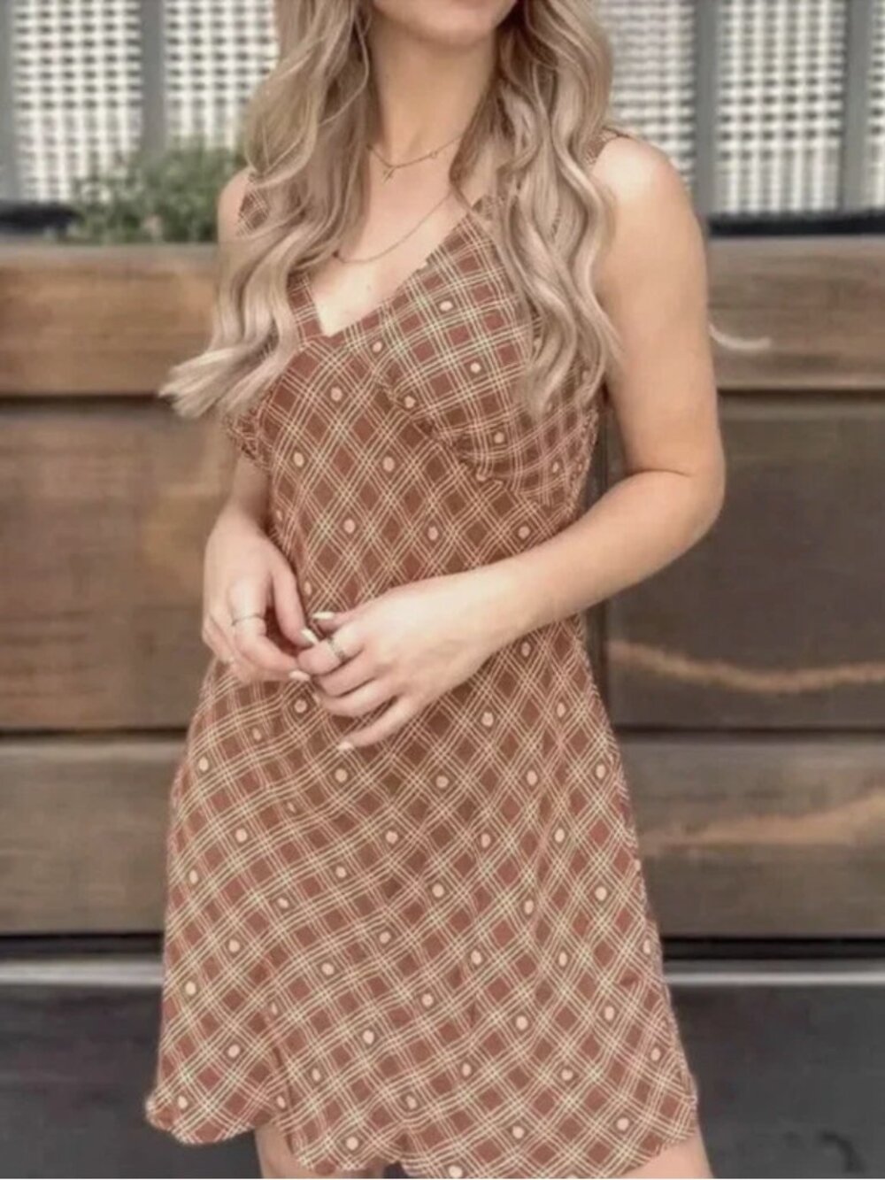 Wild Fable Women's Copper Brown Slip V-neck Sleeveless Dress Size Medium